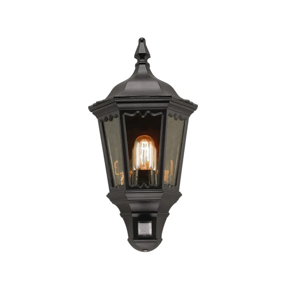 Buitenwandlamp Medstead, sensor, zwart
