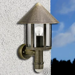 Buitenwandlamp met bewegingssensor Laterna bruin