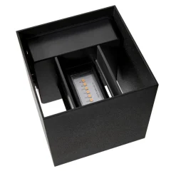 Buitenwandlamp Milda kubi, zwart, omhoog/omlaag, aluminium