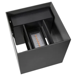 Buitenwandlamp Milda kubi, antraciet, up/down, aluminium