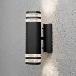 Buitenwandlamp Modena, 2-lamps, zwart