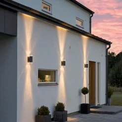 Buitenwandlamp Modena, 2-lamps, zwart