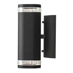 Buitenwandlamp Modena met sleuf, 2-lamps zwart