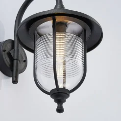 Buitenwandlamp Naisha, diffusser met groeven