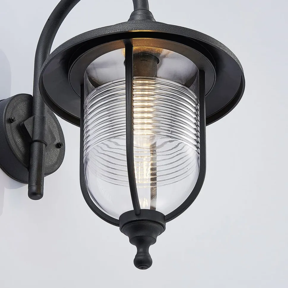 Buitenwandlamp Naisha, diffusser met groeven