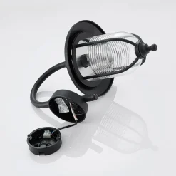Buitenwandlamp Naisha, diffusser met groeven