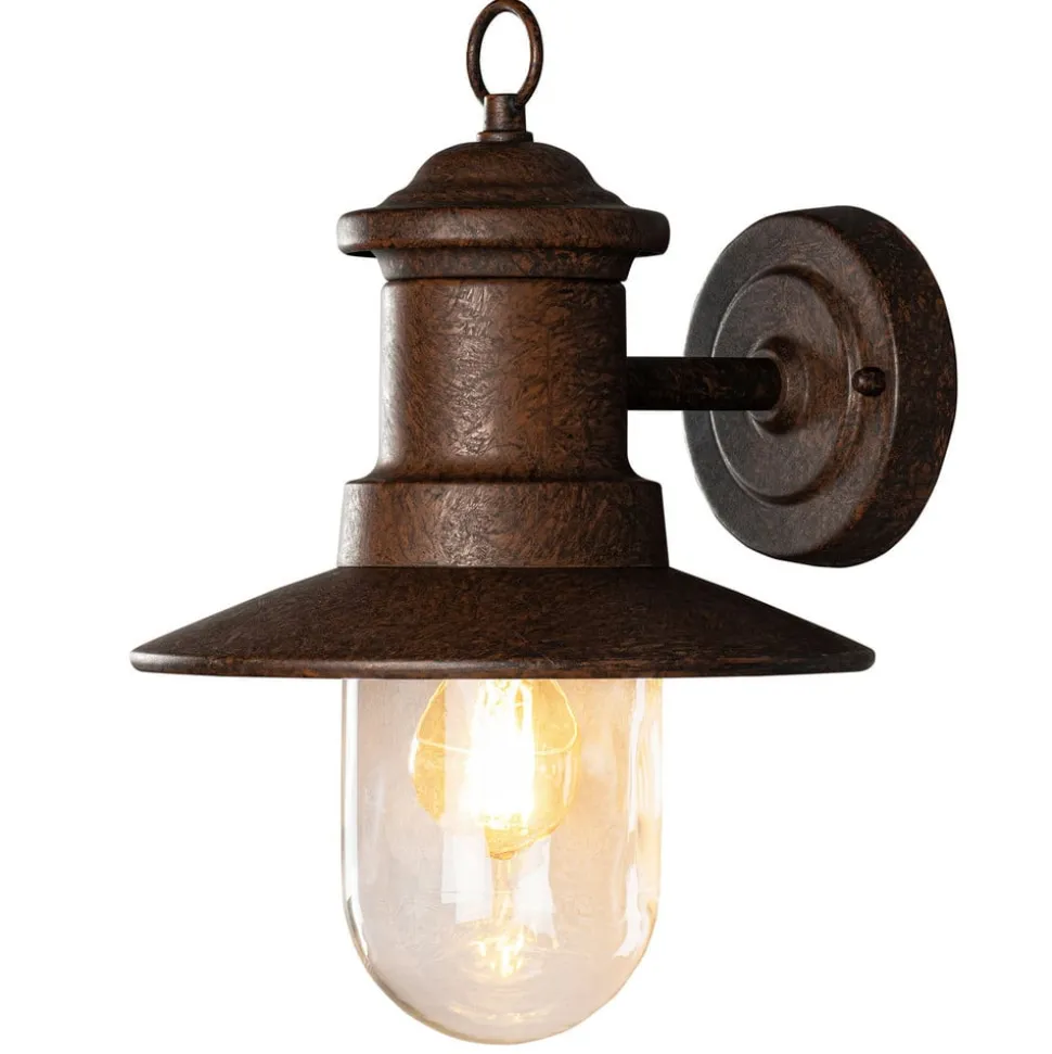 Buitenwandlamp Napoli, roestbruin