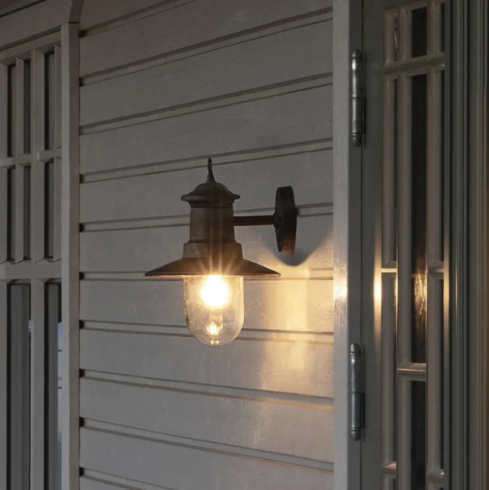 Buitenwandlamp Napoli, roestbruin