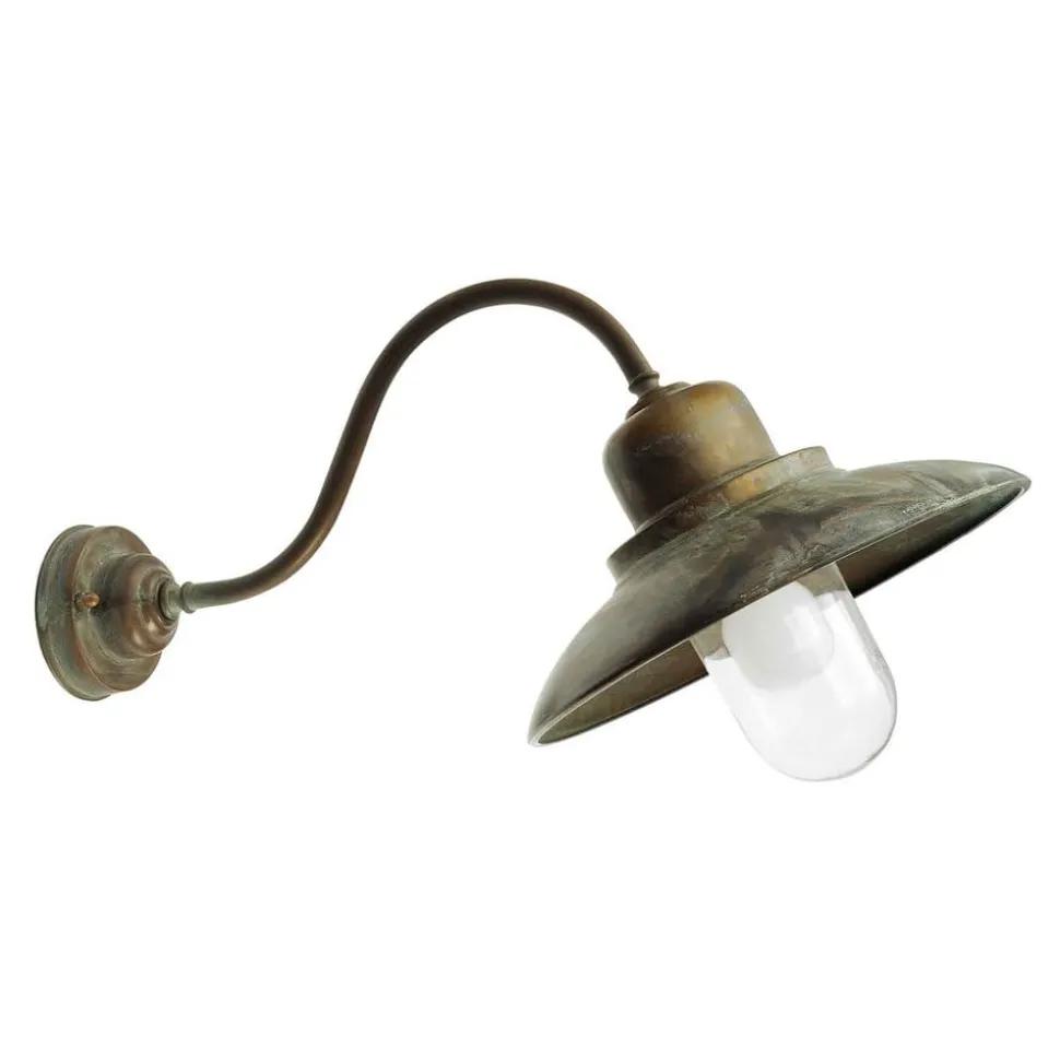 Buitenwandlamp Patio 1351 messing antiek/helder