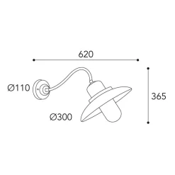 Buitenwandlamp Patio 1351 messing antiek/helder