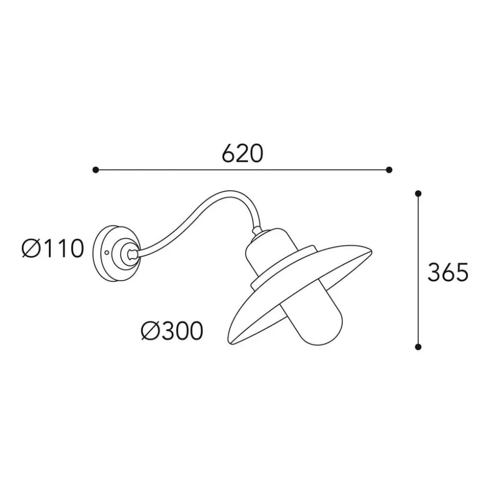 Buitenwandlamp Patio 1351 messing antiek/helder