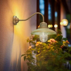 Buitenwandlamp Patio, messing-koper antiek
