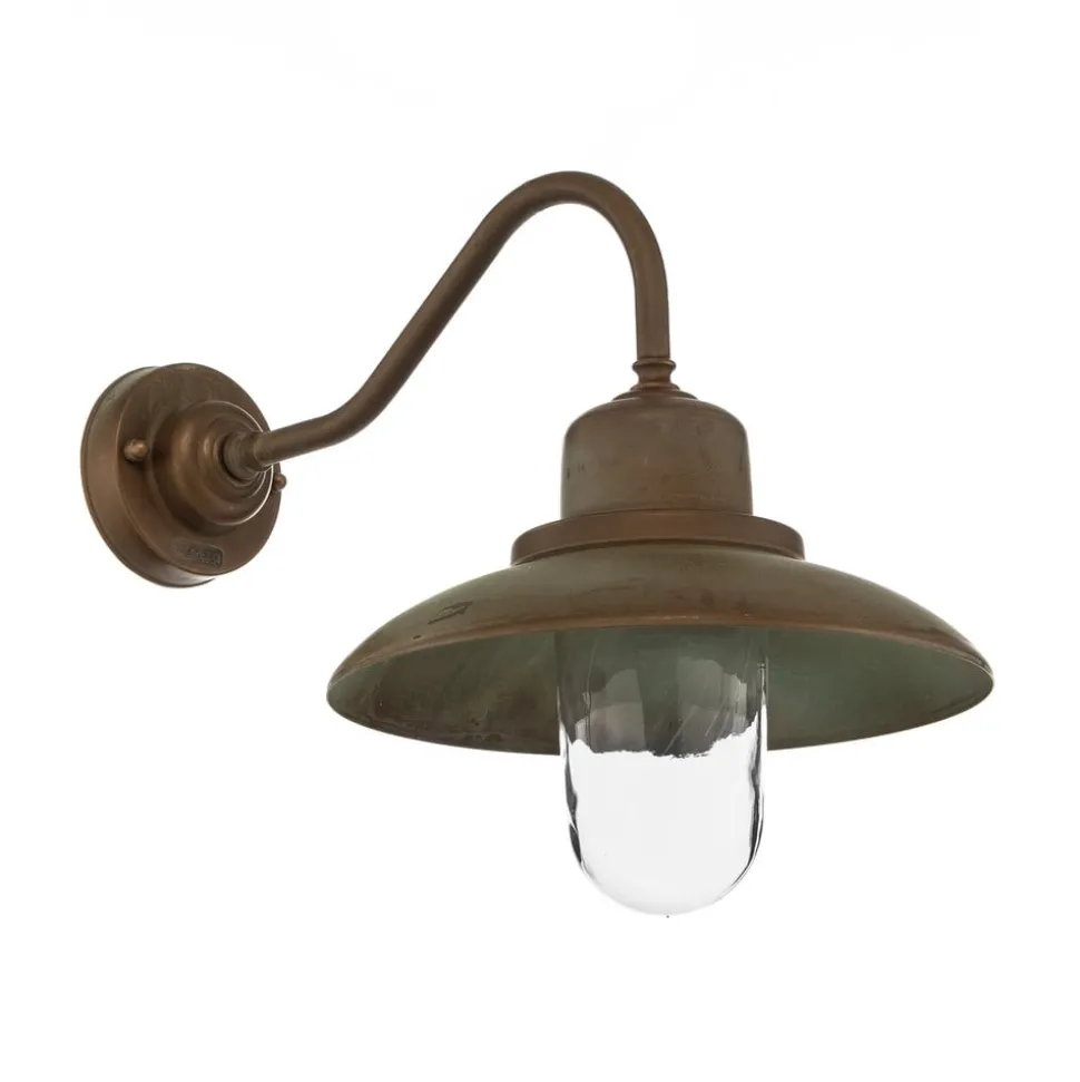 Buitenwandlamp Patio, messing-koper antiek