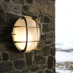 Buitenwandlamp Polperro, messing