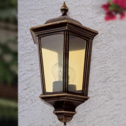 Buitenwandlamp Puchberg, direct, zwart-goud