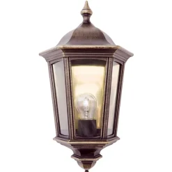 Buitenwandlamp Puchberg, direct, zwart-goud
