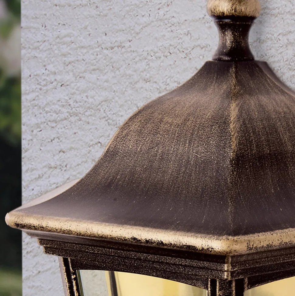 Buitenwandlamp Puchberg, direct, zwart-goud