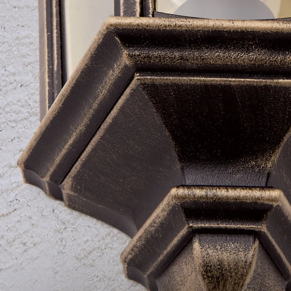 Buitenwandlamp Puchberg, direct, zwart-goud