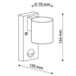 Buitenwandlamp Rombe met sensor, 1-lamp