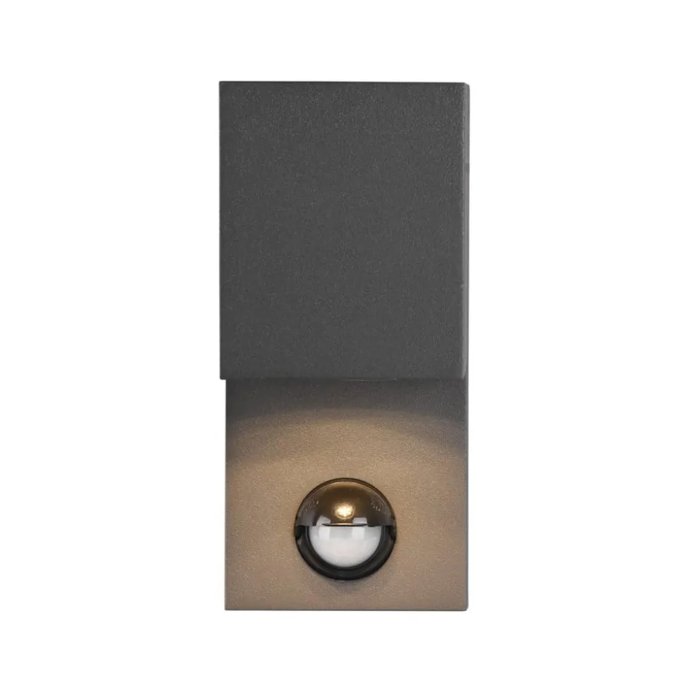 Buitenwandlamp Roya 1-lamp sensor hoekig antraciet