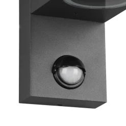 Buitenwandlamp Roya 1-lamp sensor hoekig antraciet