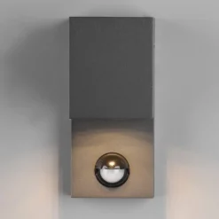 Buitenwandlamp Roya 1-lamp sensor hoekig antraciet
