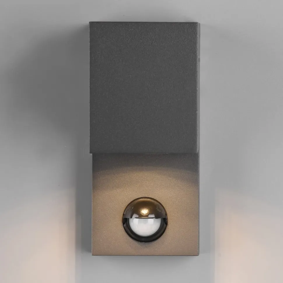 Buitenwandlamp Roya 1-lamp sensor hoekig antraciet