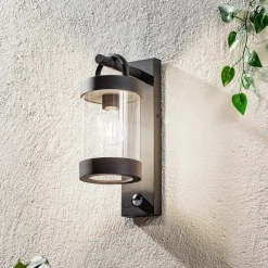 Buitenwandlamp Sambesi, bewegingssensor, antraciet