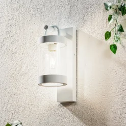Buitenwandlamp Sambesi met schemersensor, wit