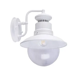 Buitenwandlamp Sella van mat-witte staal