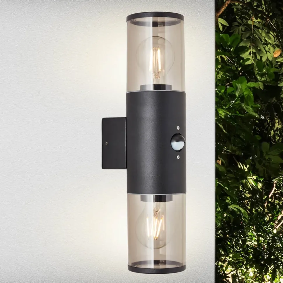 Buitenwandlamp Sergioro, 2-lamps met sensor