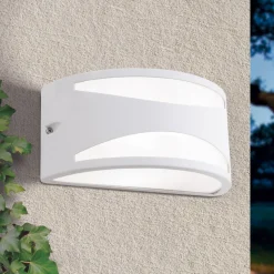 Buitenwandlamp Shell, wit