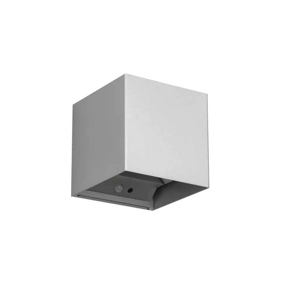 Buitenwandlamp Talent, titaniumkleurig, breedte 10 cm, sensor