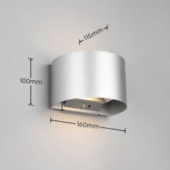 Buitenwandlamp Talent, titaniumkleurig, breedte 16 cm