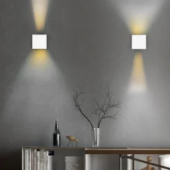 Buitenwandlamp Talent, wit, breedte 10 cm, sensor