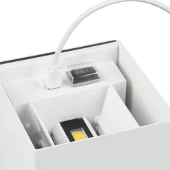 Buitenwandlamp Talent, wit, breedte 10 cm, sensor