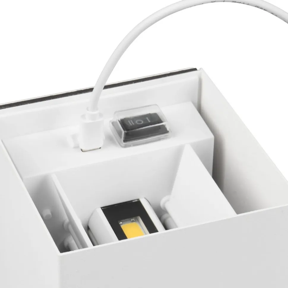 Buitenwandlamp Talent, wit, breedte 10 cm, sensor