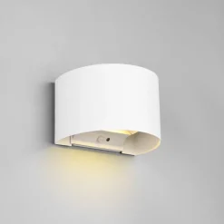 Buitenwandlamp Talent, wit, breedte 16 cm, sensor