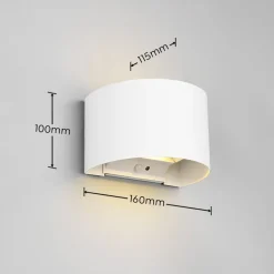 Buitenwandlamp Talent, wit, breedte 16 cm, sensor