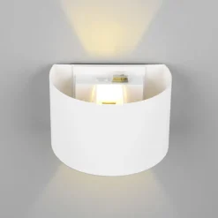 Buitenwandlamp Talent, wit, breedte 16 cm, sensor