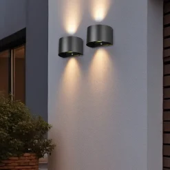 Buitenwandlamp Talent, zwart, breedte 16 cm Sensor