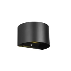 Buitenwandlamp Talent, zwart, breedte 16 cm Sensor