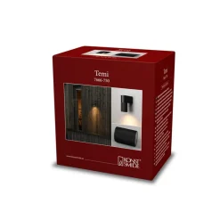 Buitenwandlamp Temi, zwart, breedte 11 cm, aluminium