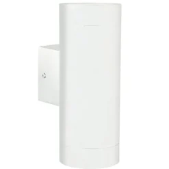 Buitenwandlamp Tin Maxi Double, metaal wit