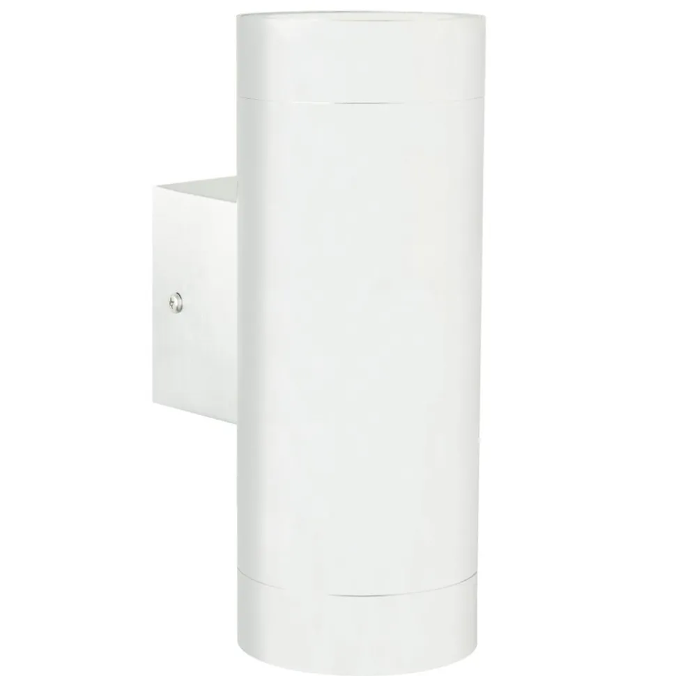 Buitenwandlamp Tin Maxi Double, metaal wit