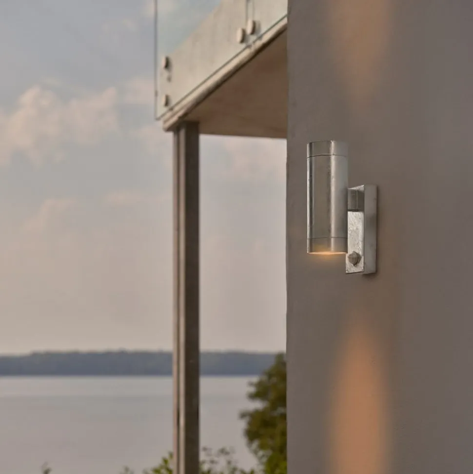Buitenwandlamp Tin Maxi Double Sensor, verzinkt, IP54, GU10