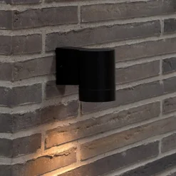 Buitenwandlamp Tin Maxi, metaal zwart