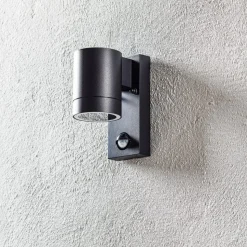 Buitenwandlamp Tin Maxi sensor, zwart