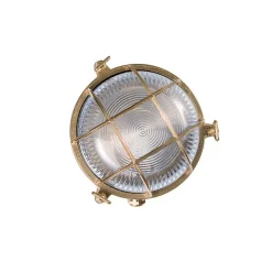 Buitenwandlamp Tortuga in messing, glas helder