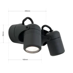 Buitenwandlamp visie, zwenkbaar, 2-lamps